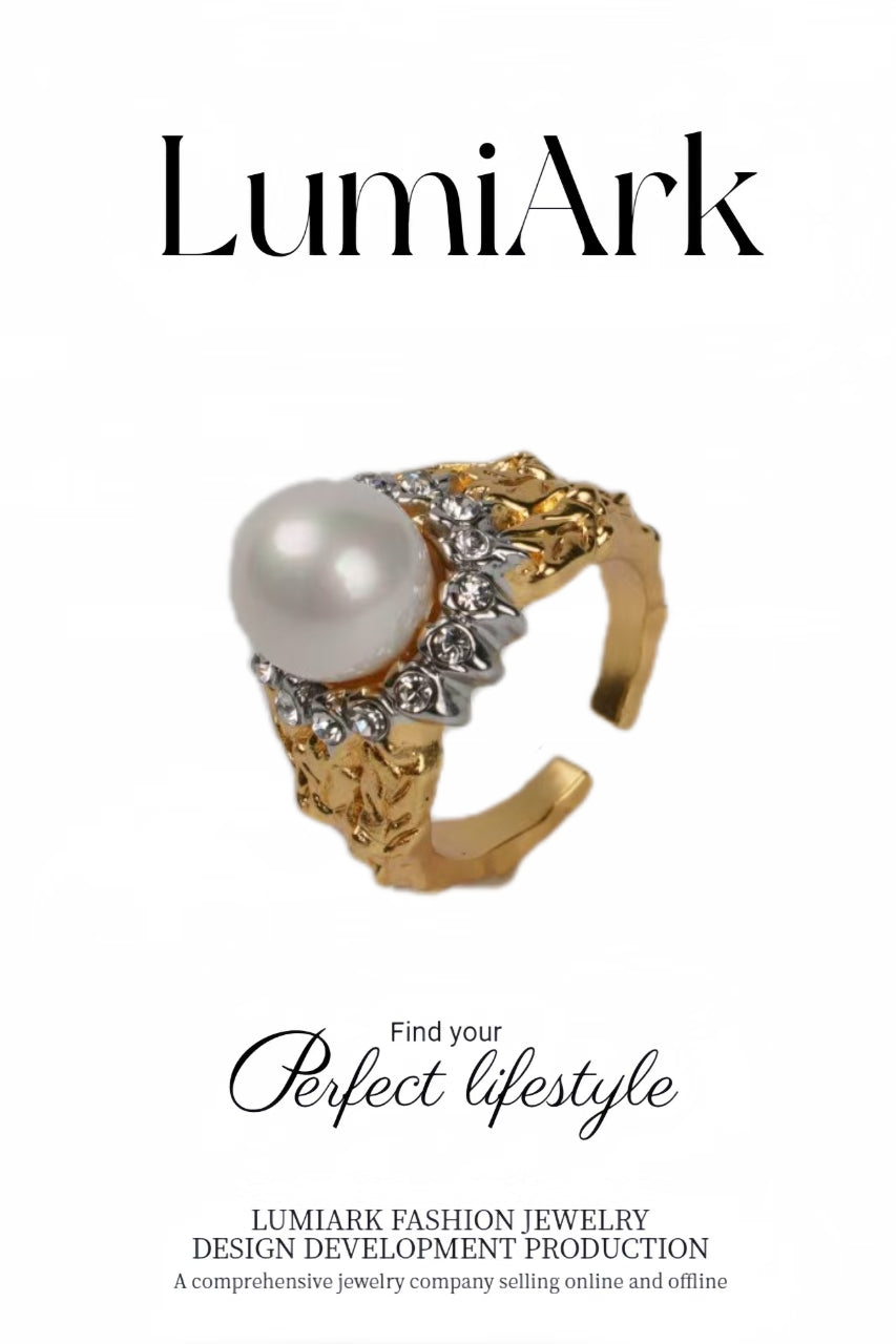 Pearl gold ring