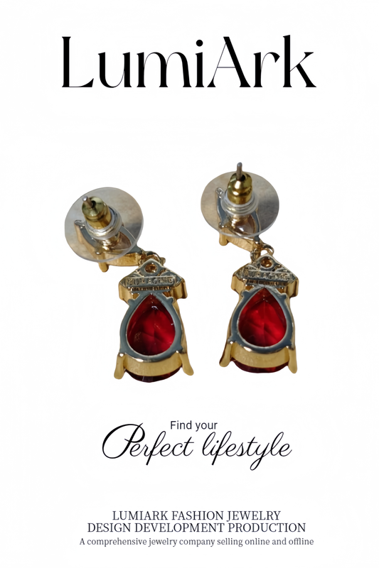 Waterdrop shaped Ruby Earrings