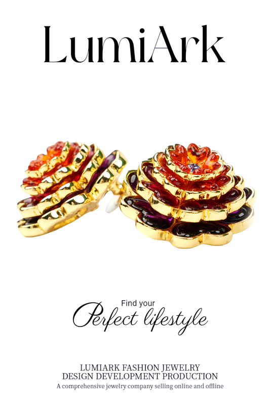 Red Flower Earrings